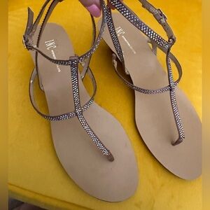 INC Glitter Strap Sandal, Ankle Buckle, size 9